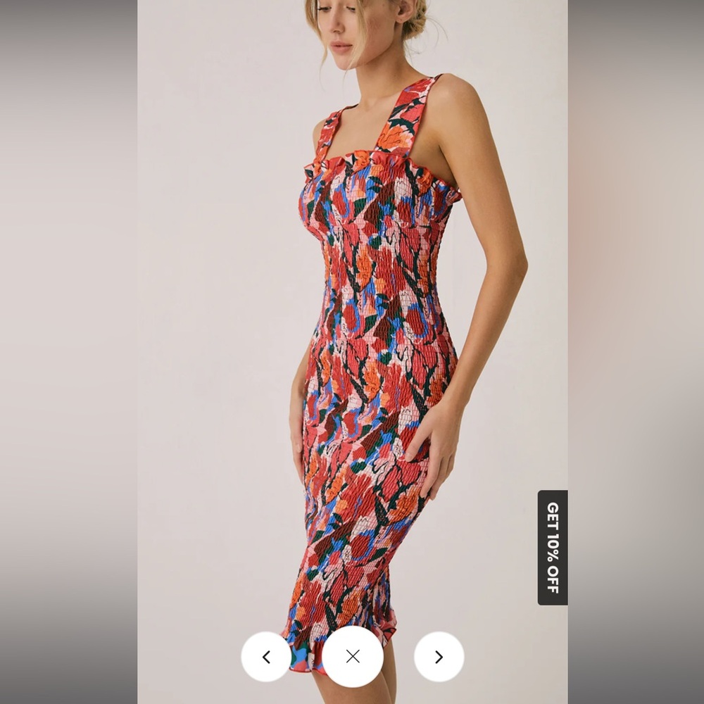 Commence Floral Ruffle Shirred Midi Dress

SPU: OA240222008